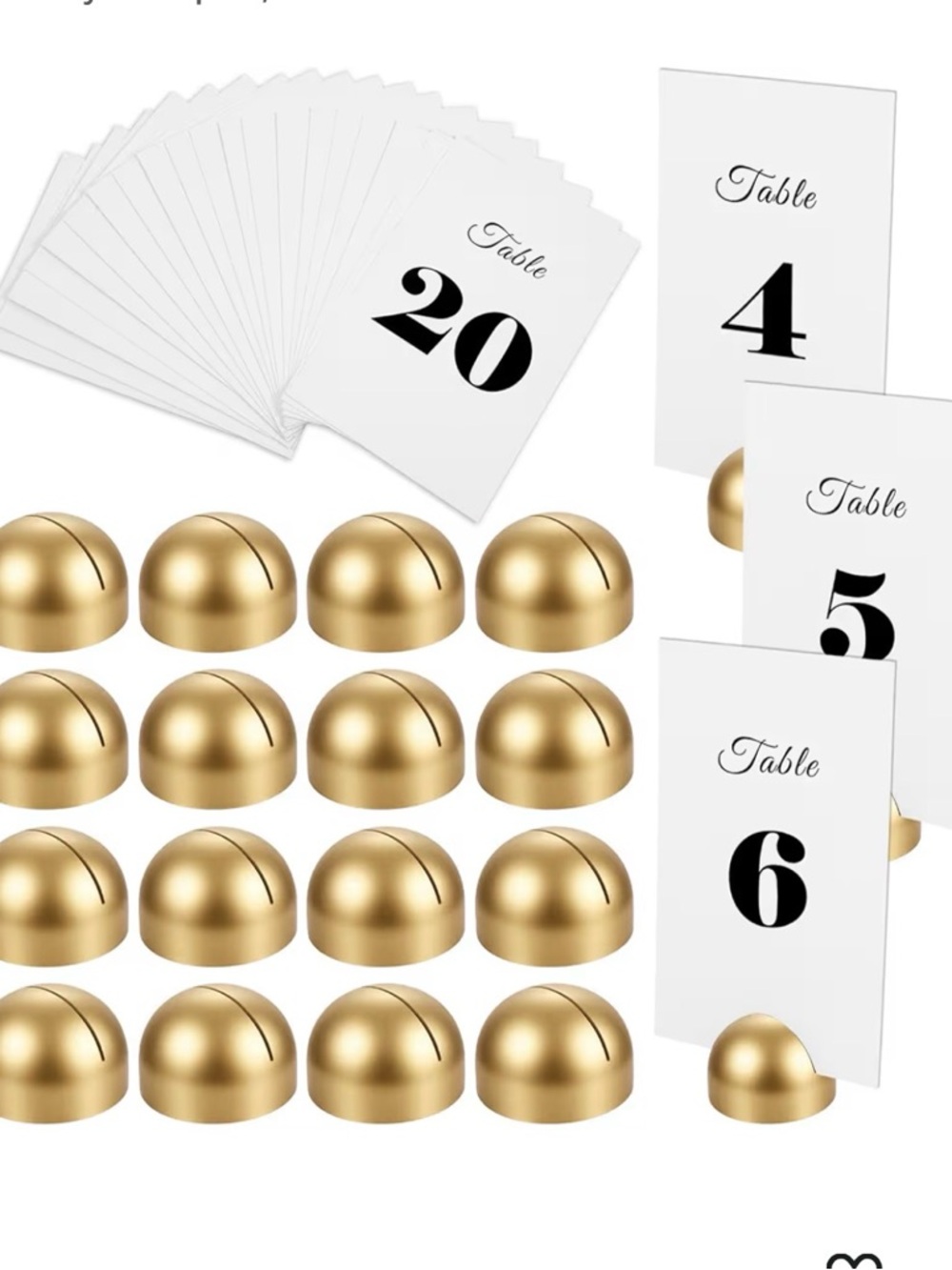 Gold Table Number Card Holders - Set of 30-40